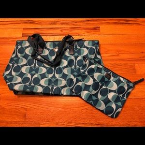 Coach Nylon Weekender Set - tote and makeup bag